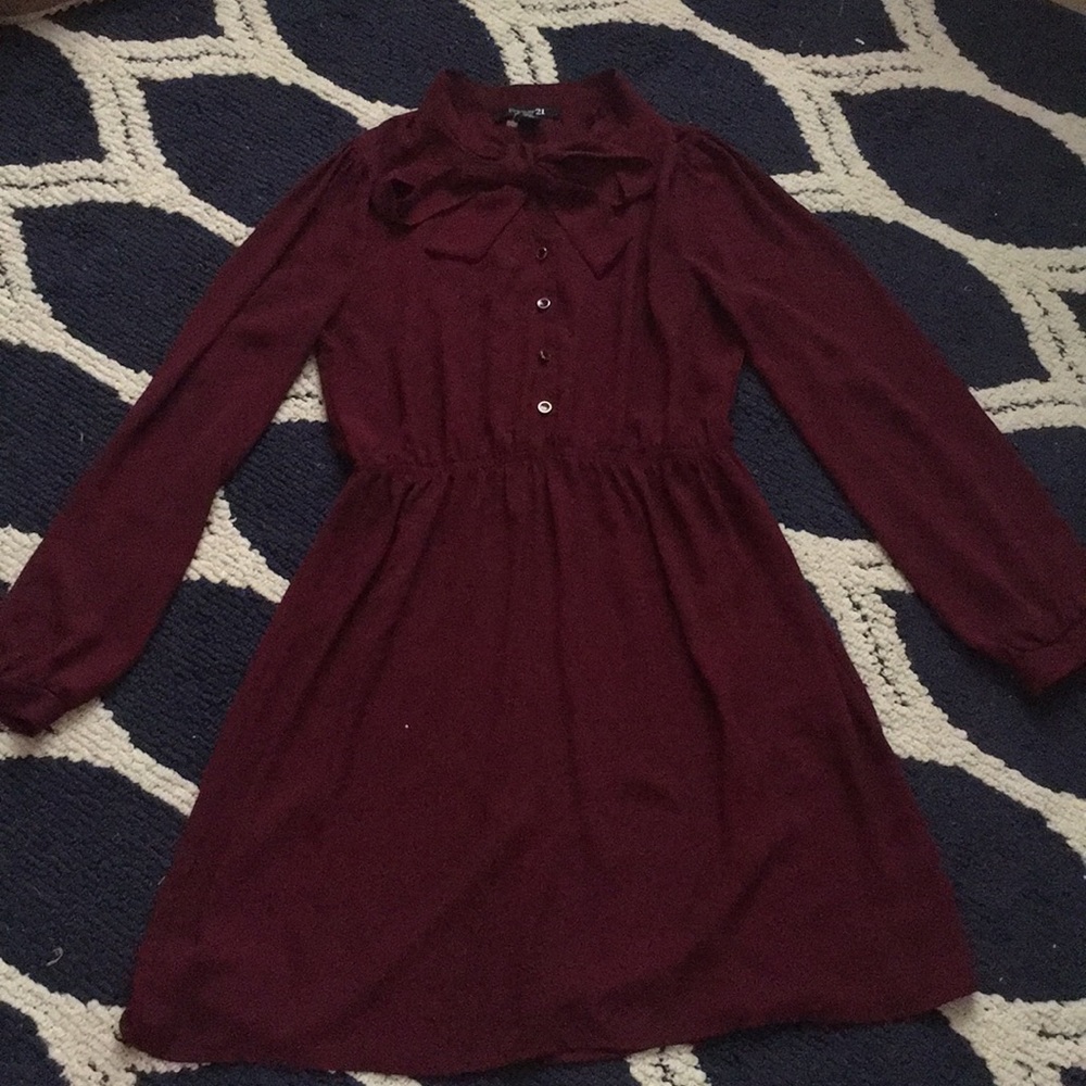 Forever 21 Maroon/red button up dress